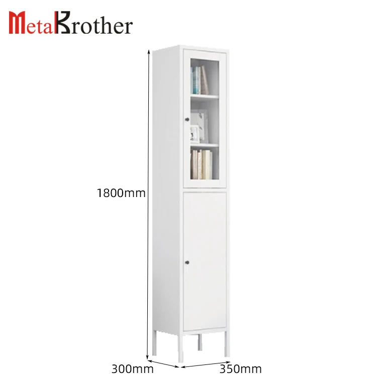 School Library Steel Storage Cabinets Metal Book Cabinet Steel Glass Door Storage Cabinet