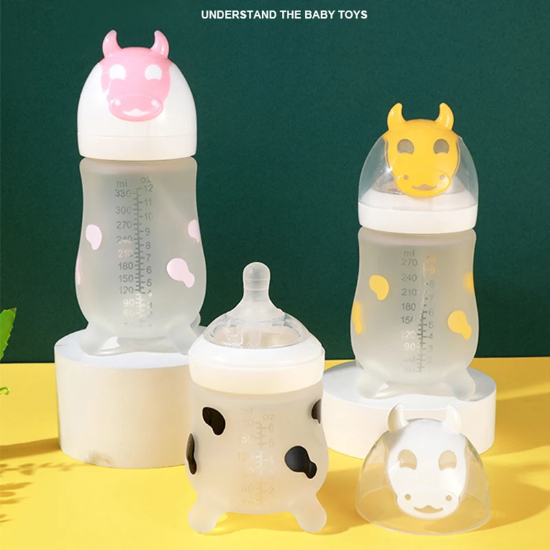 Cute Silicone Baby Milk Bottles High Quality Anti Germ Silicone Baby Feeding Bottle Newborn Baby Standard milk bottle