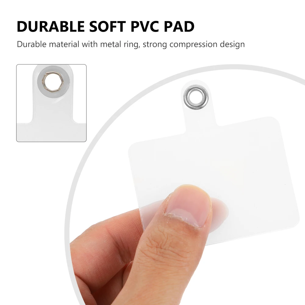 PVC Phone Tether Tabs Phone Lasso Replacement Patches Adhesive-Free Phone Case Anchor For Lanyard Hanging Strap Pad