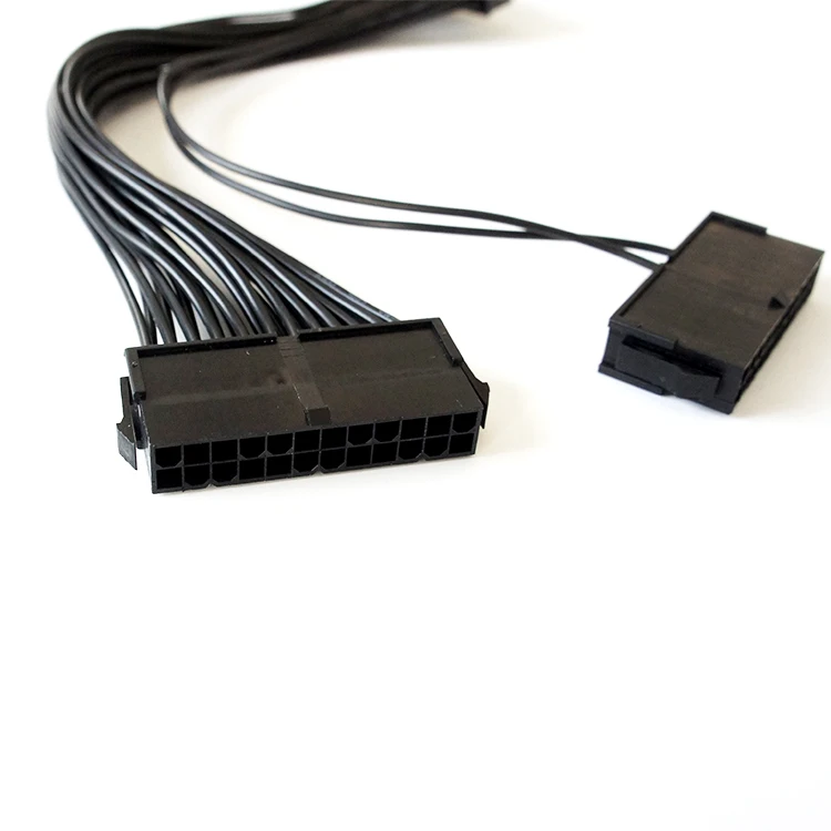 Power Supply Splitter PSU Cable Adapter 24 Pin 20+4 Pin ATX dual Power Start Line 18AWG Extension Cable