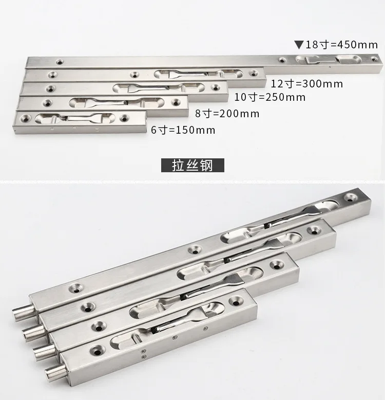 Antique brass l Door Bolt Hidden Door Latch Sliding Lock Flush Latch Bolt 4/6/8/10/12 Inch