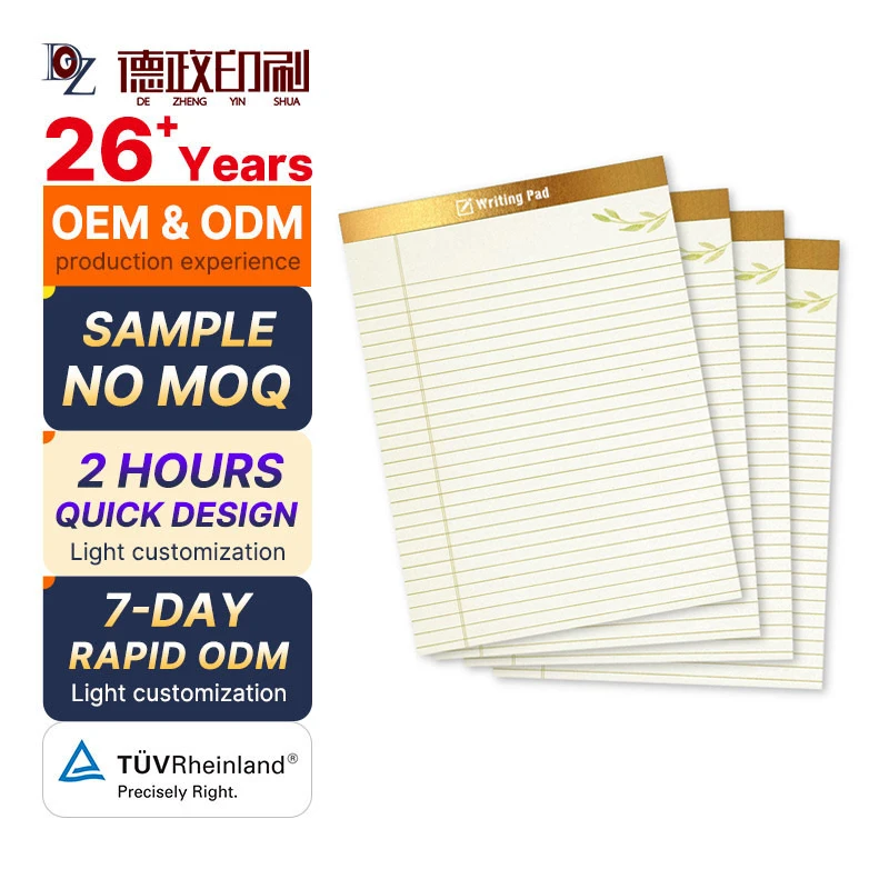 Custom Printed Daily Planner Tablet Notebook Made logo 5 X 8-Inch Lined Writing Note Pads to Do List Notepad