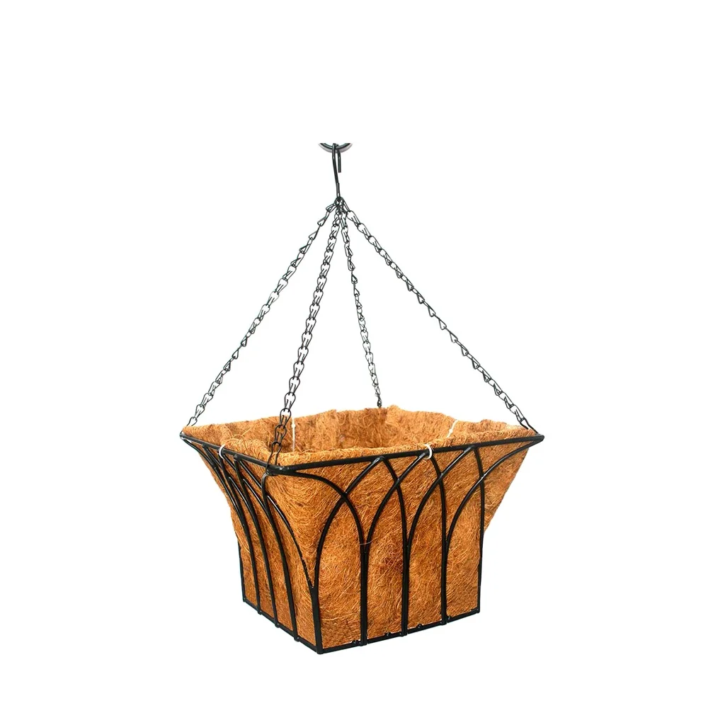 Hot Sale in ins Cheap Price Garden Planter Heavy Duty Hanging Basket With Liner 12 x 12 inch