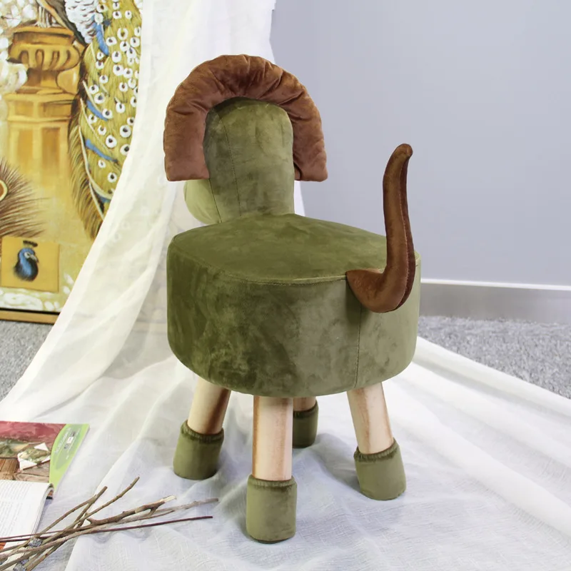 HStex Baby Living Room Furniture Cute Pet Kids Storage Child Stool Cute Animal Shape Wooden Stool Ottoman Footstool for Children