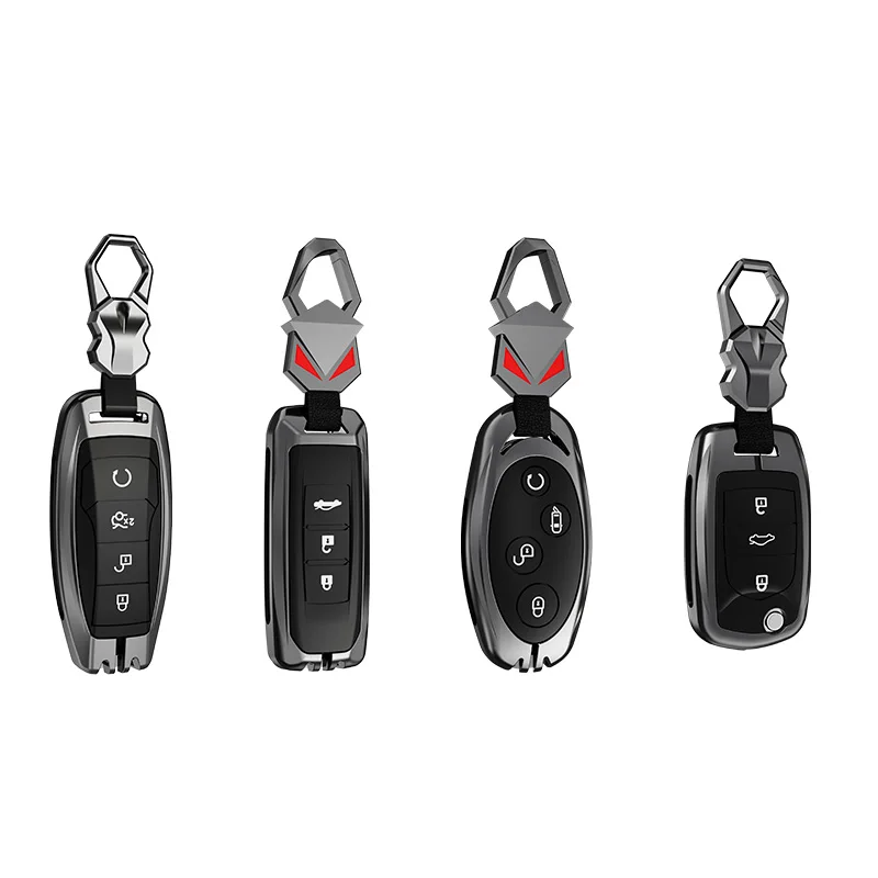 Metal Leather Car Custom Logo Key Cover For Hyundai Solaris ix35 ix45 ELANTRA Santa Fe HB20 Verna HY15/HY20/TOY40 Blade Keychain