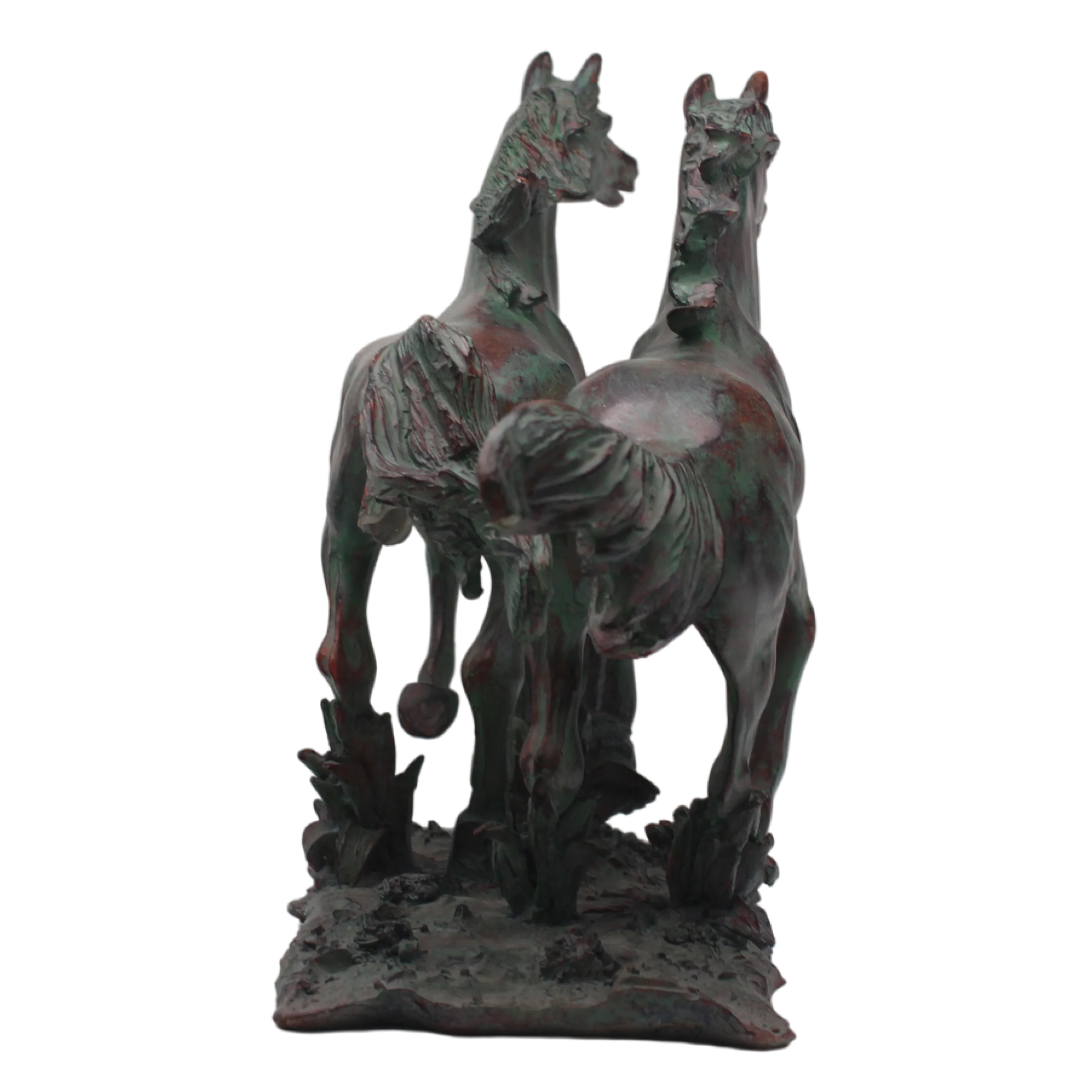 2022 Resin Crafts Vintage Chinese Horse Wood Carving Home Decor Resin Statue Hand carving Ancient Figurines Decorative Sculpture