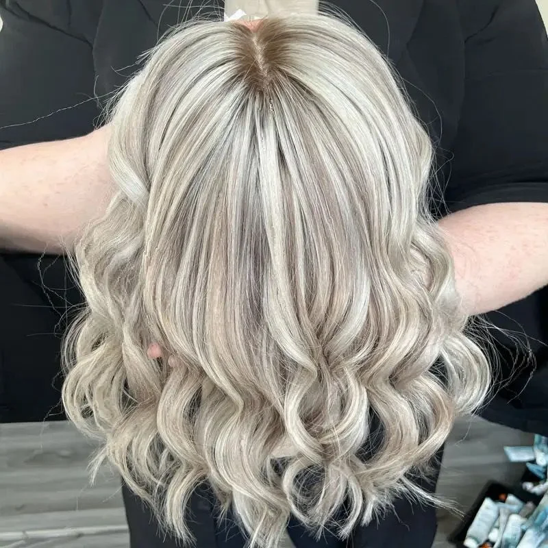 Customized Luxury Mixed Color Raw Hair Mono Topper Body Wave Silk Base Topper Swiss HD Lace With Single Knots