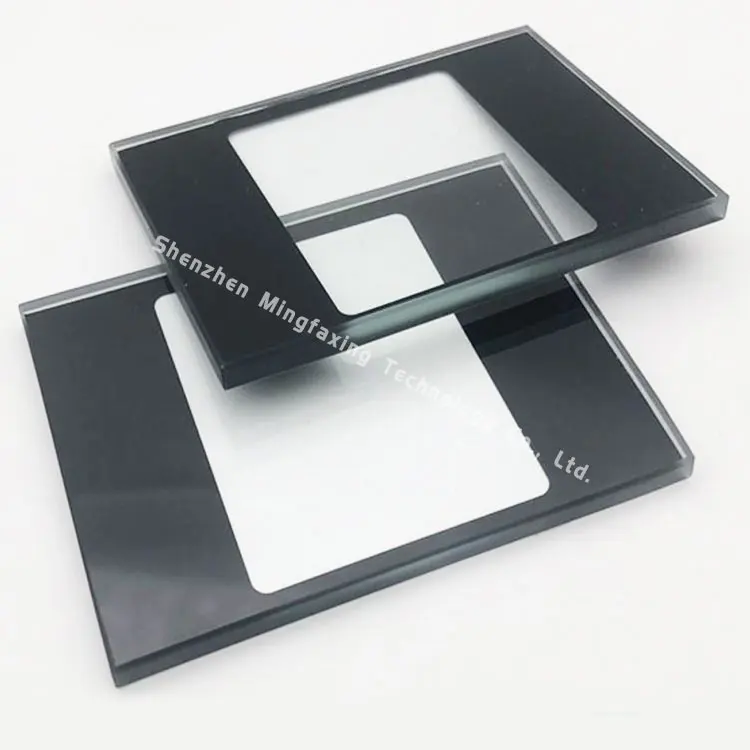 custom Silk screen processing black high-gloss LCD display window panel tempered opaque glass electric