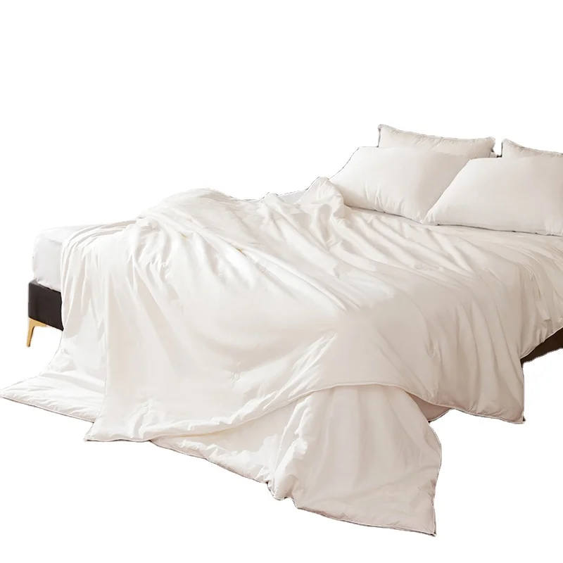 Cotton Shell Silk Insert Reversible Comforter Duvet Bedding Set Quilt For Hotel King Size Duvets