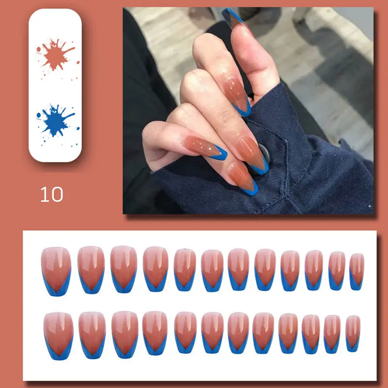 Бронированные ногтевые полоски, новый дизайн, модный пресс для гроба, 24 шт., оптовая продажа ногтей