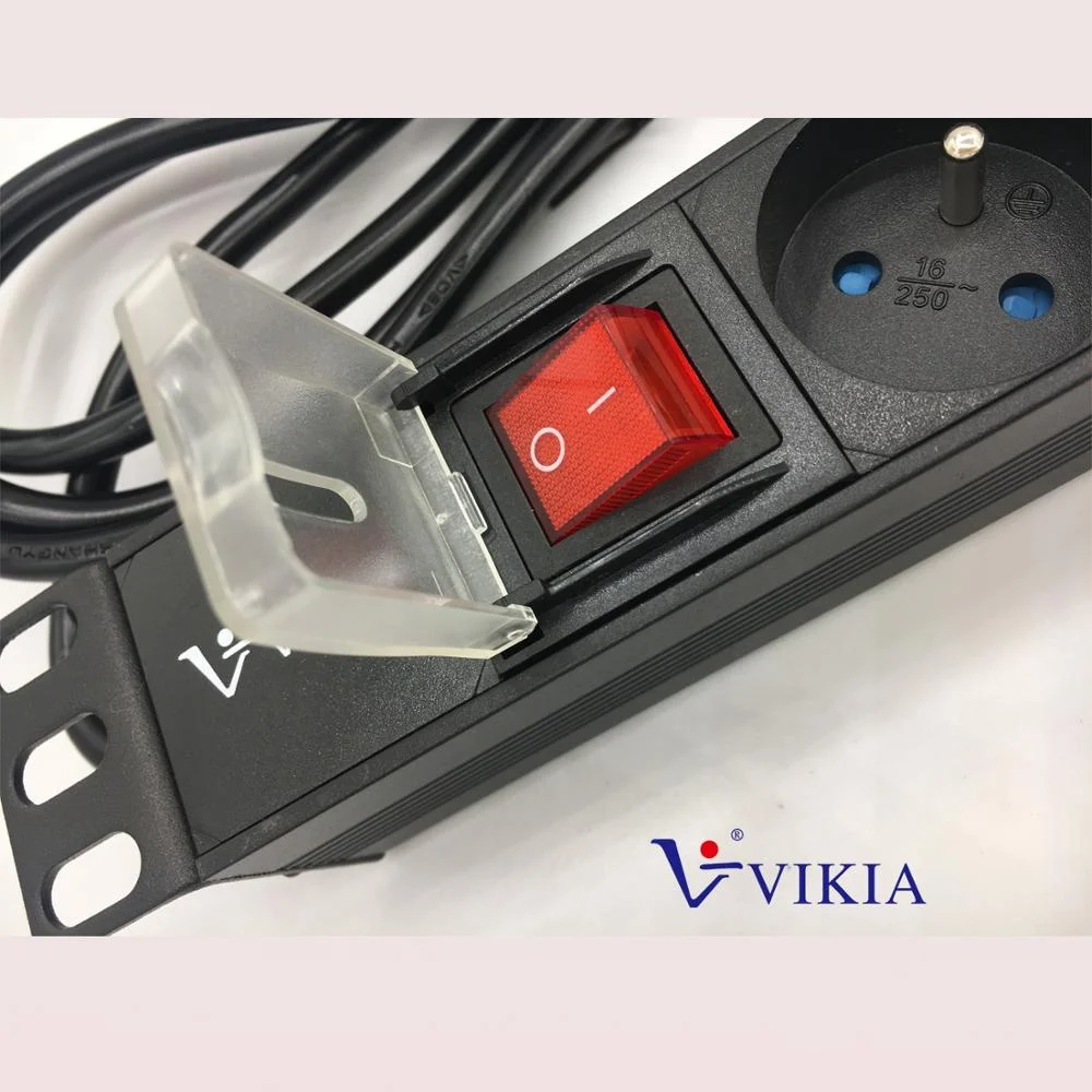 1U 6 каналов французского типа PDU с переключателем для польского рынка