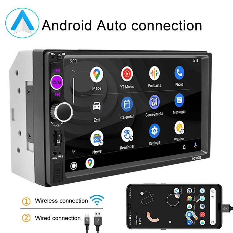 wholesale 2 Din Universal 7 inch TFT screen Car Stereo support GPS navigation Mirror link car player
