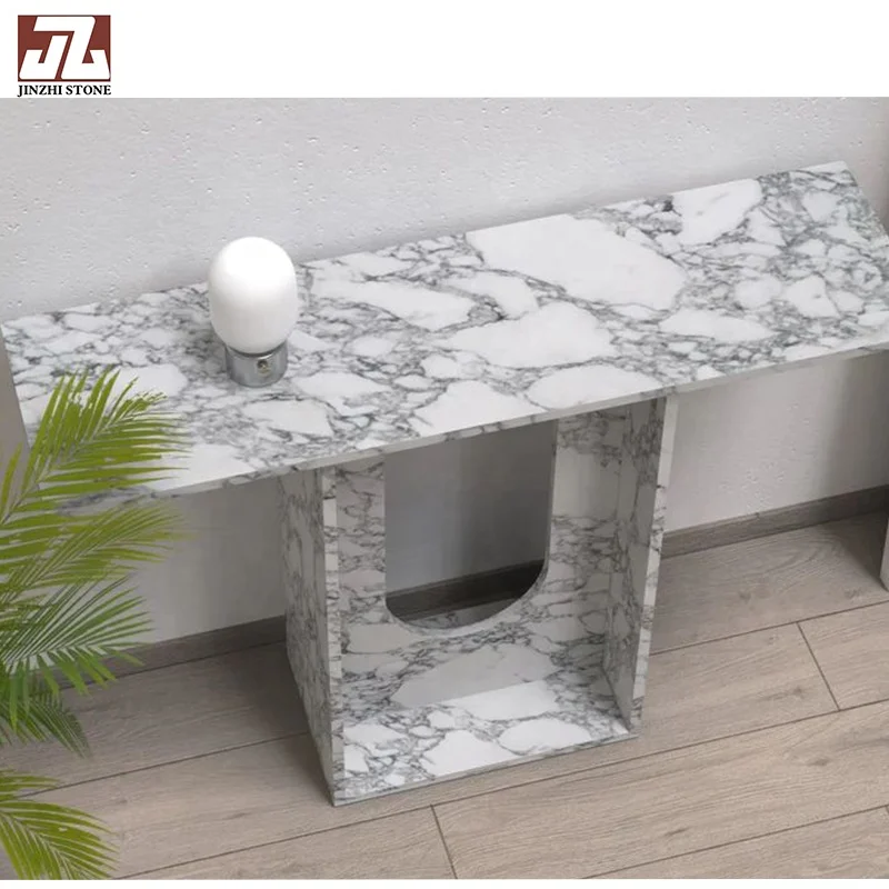 Italy Calacatta White Console Marble Table Top Casual  Table Fashion Table For Home Office Living Room