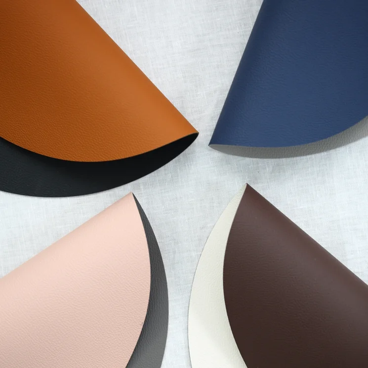 Tabletex Double Sided Colored PVC Leather Placemat Soft Waterproof Washable Table Mat Heat-resistant Placemats