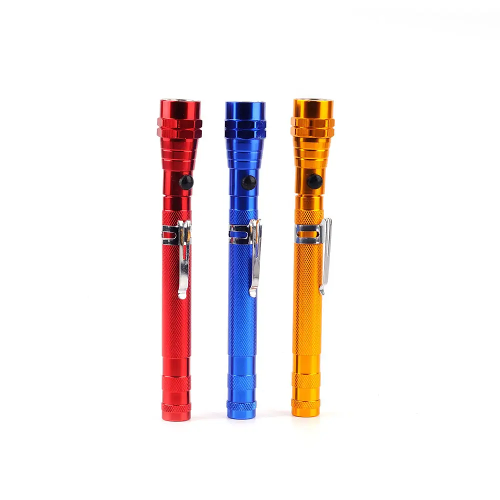 High Power Pick Up Tools Magnet AG3 Battery Powered Portable Mini LED Flashlights Torches with Telescopic Head