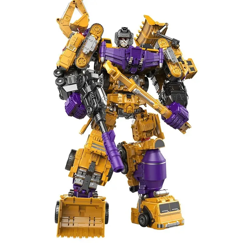 Plastic DIY Navvy Engineering Vehicle Deformation Car Transforming Toys Robots Smart Kids Intelligent Toy