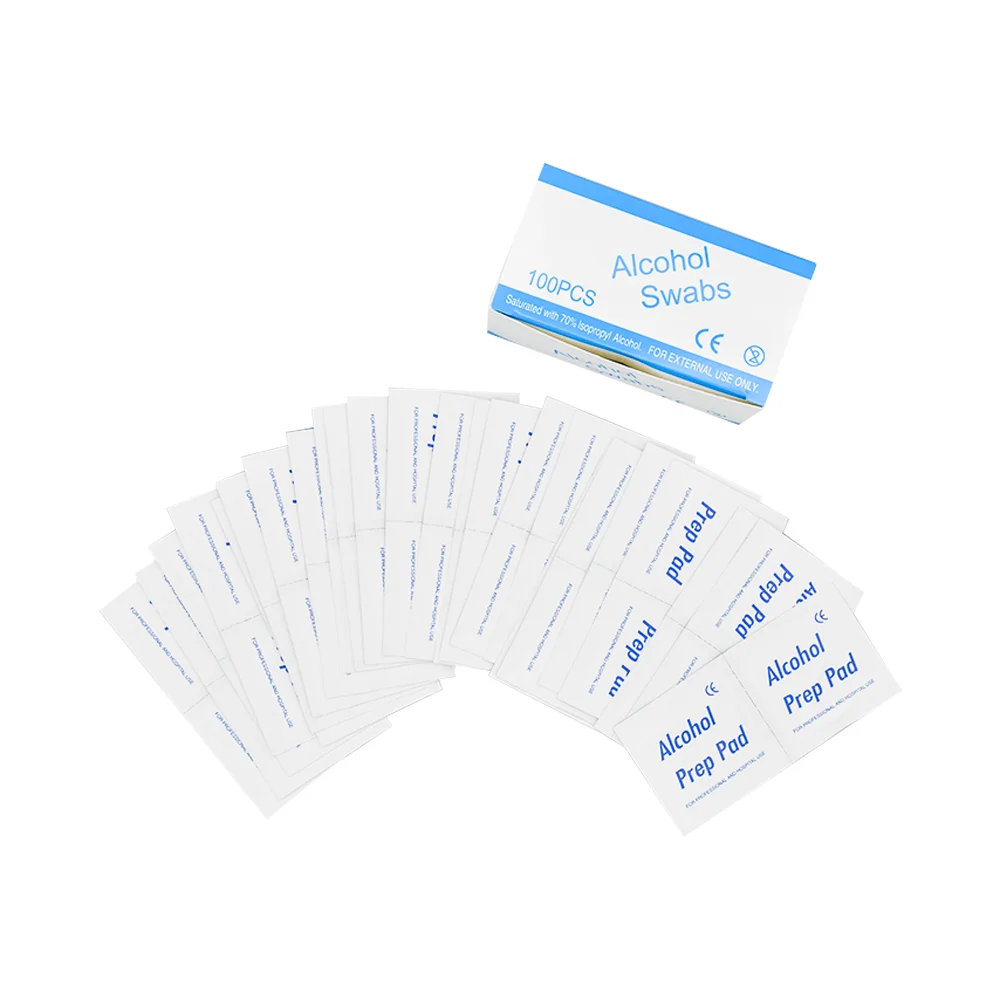 CE Approved Disposable Sterile 70% Isopropyl Alcohol Prep Pads Non-Woven Alcohol Swabs