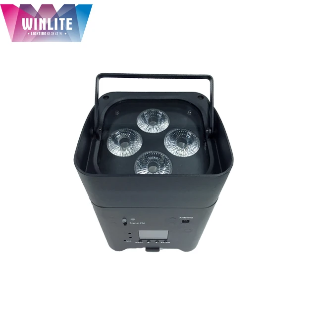Winlite dmx wireless 4x6in1 rgbwa+uv  battery powered led par light uplights