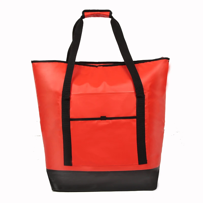 High Quality Large Capacity Insulated Lunch Mommy Red Waterproof PVC Cooler Bag Beach Wine for OutdooPicnic