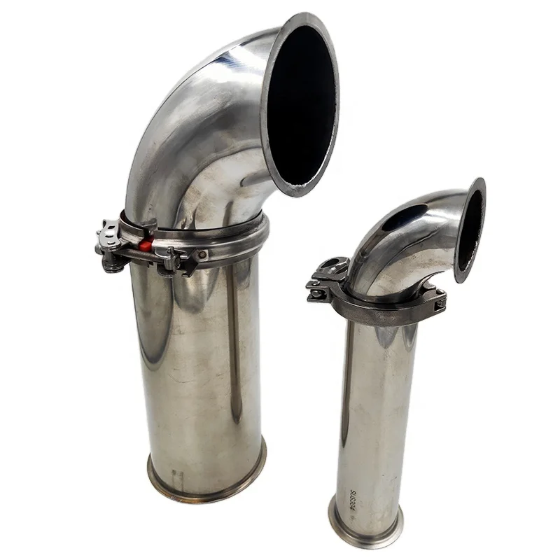 Pneumatic pipe inspection spout stainless steel round pipe straight duct tube for flour mill