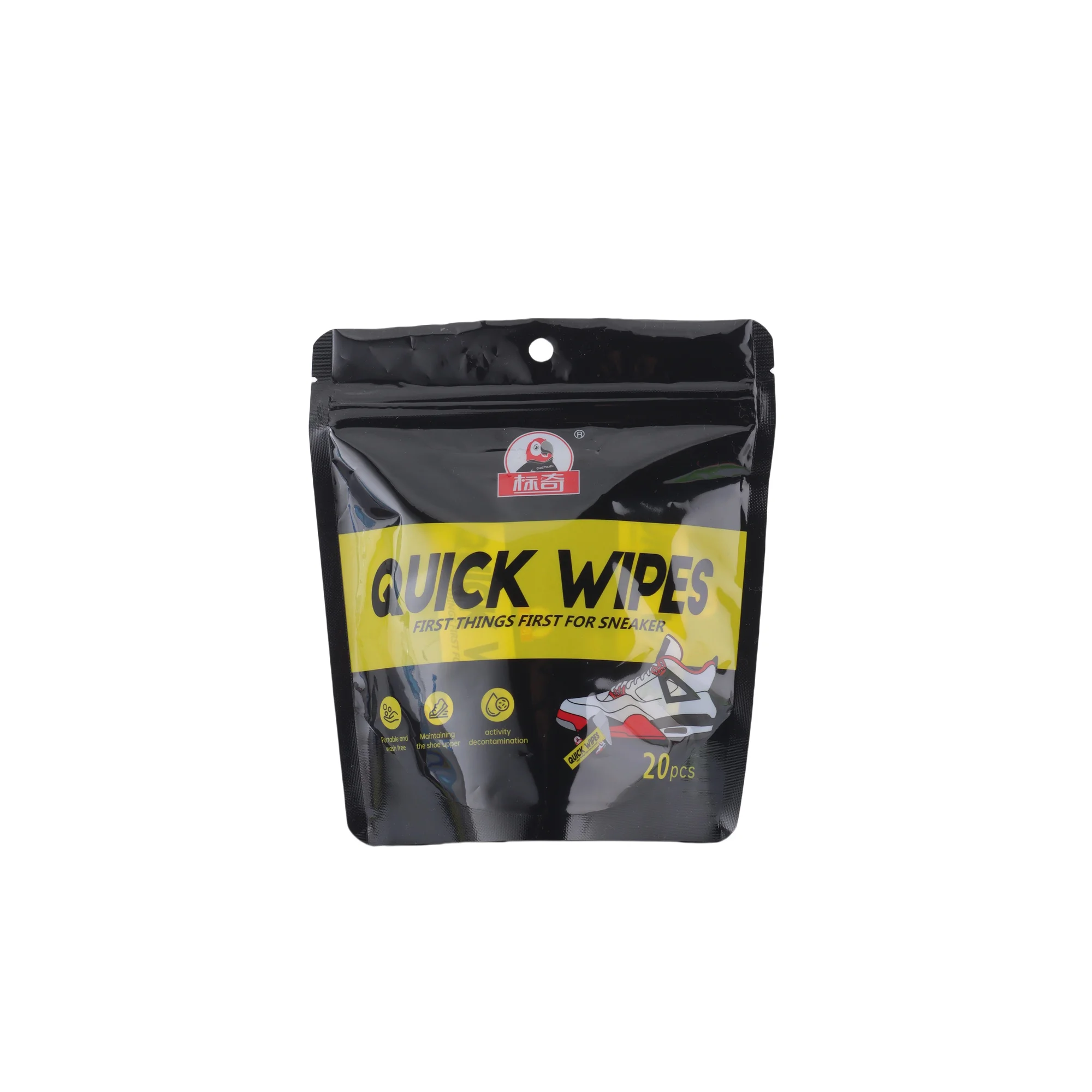 Factory Supply Good Price Single Piece Package Portable Quick Cleaning Sports Shoe Cleaning Wet Wipes