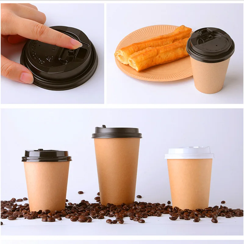 cardboard printed logo with lid disposable biodegradable 8 10 12 16oz ripple wall wholesale coffee juice branded cup paper