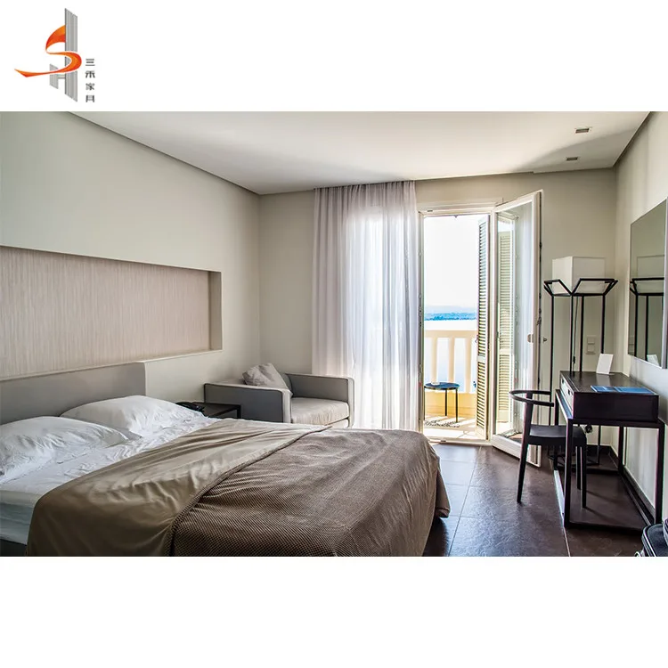 Factory custom wood hotel king size bedroom furniture for 3-5 stars hotel