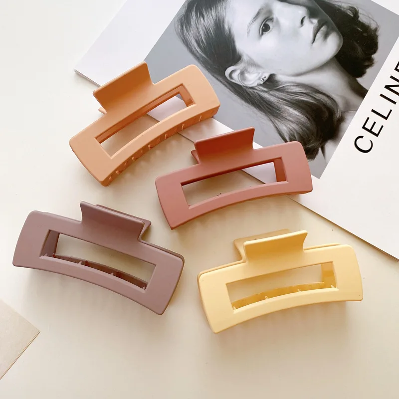 Оптовая продажа, корейские модные женские аксессуары для волос 10,5 см высокого качества, матовые, большого размера, заколки для волос, акриловые большие заколки для волос