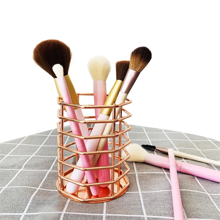 
Household metal pen container makeup brush holder 