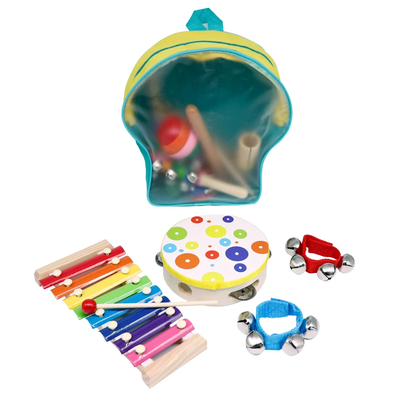 Toddler Musical Instruments 19pcs Wooden Percussion Instruments Toy for Kids Preschool Educational,Musical Toys Set for kids