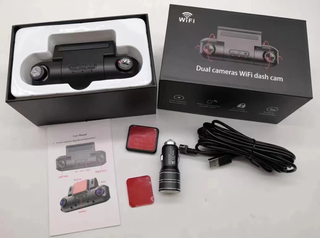 NO SCREEN Dual Car Camera Inside Outside Full Hd Dual Lens Wifi Dash Cam Camera Car Black box Recorder 1080p