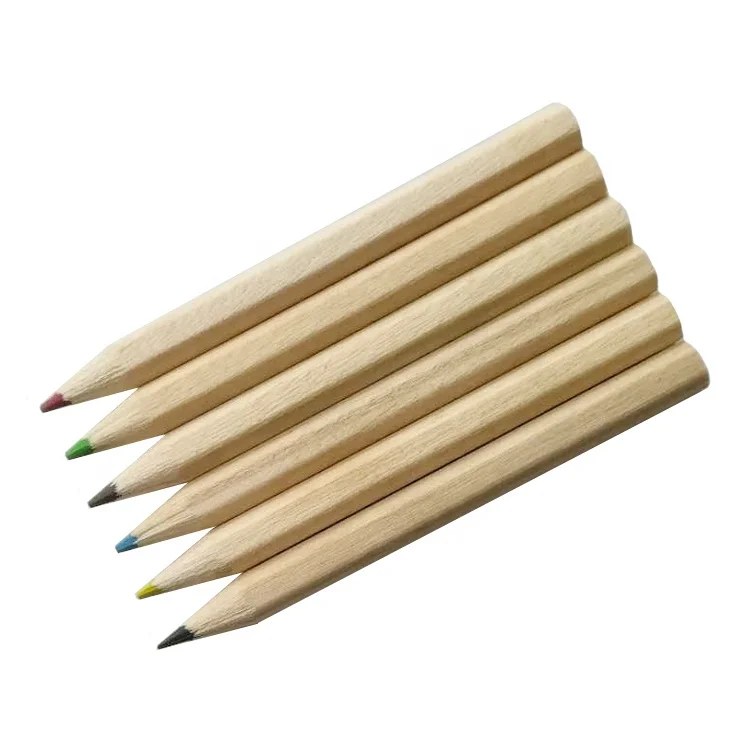 Factory 18 Years Free Sample Natural Wood School Supply Mini Color Pencil Set