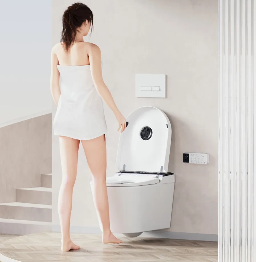 Ceramic Electric WC Intelligent Toilet Bowl Colorful Wall Mounted Auto Wall Hung Smart Toilet