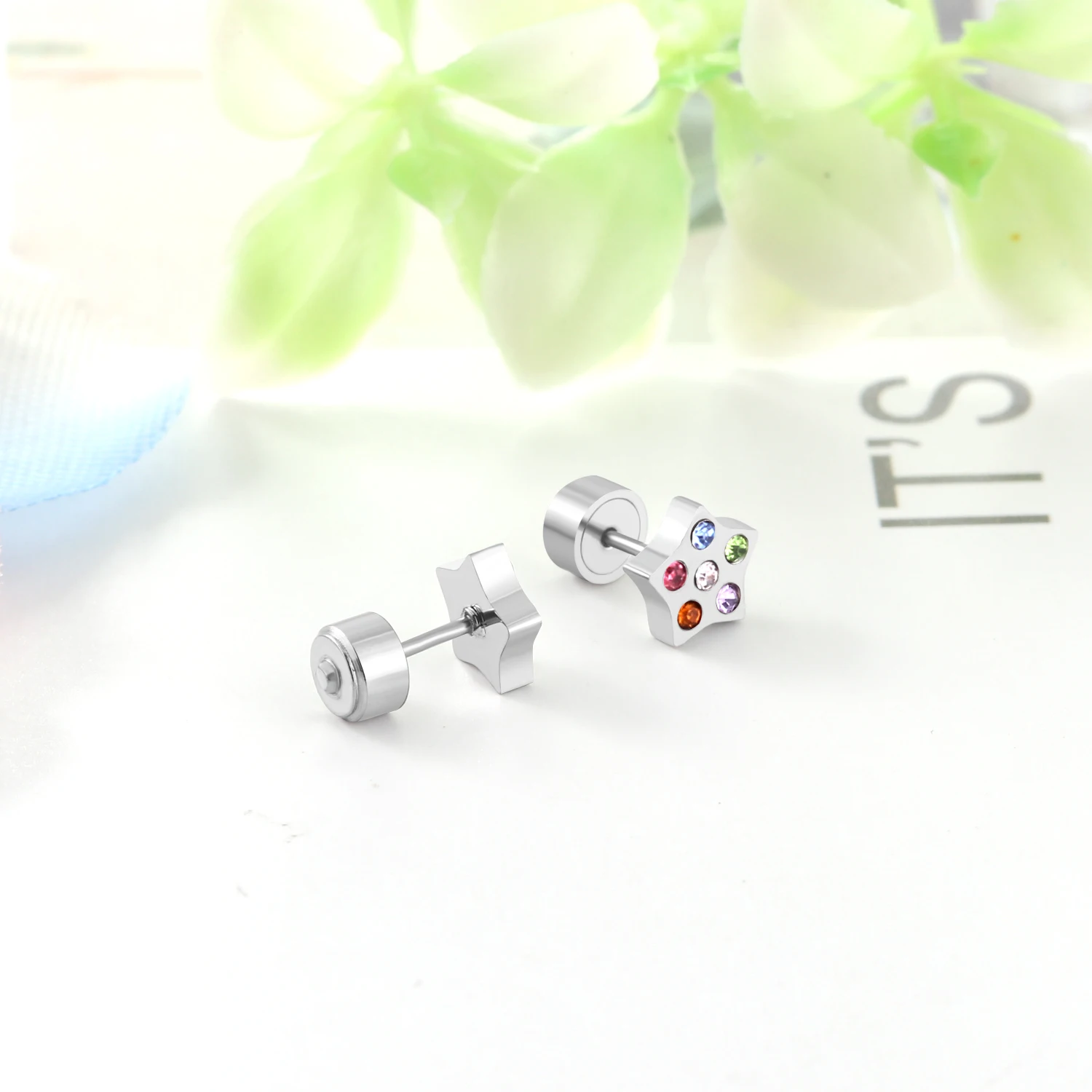 Cheap Jewelry Set Star Shape Jewelry Type Stud Earrings Girls Screw Back Earrings