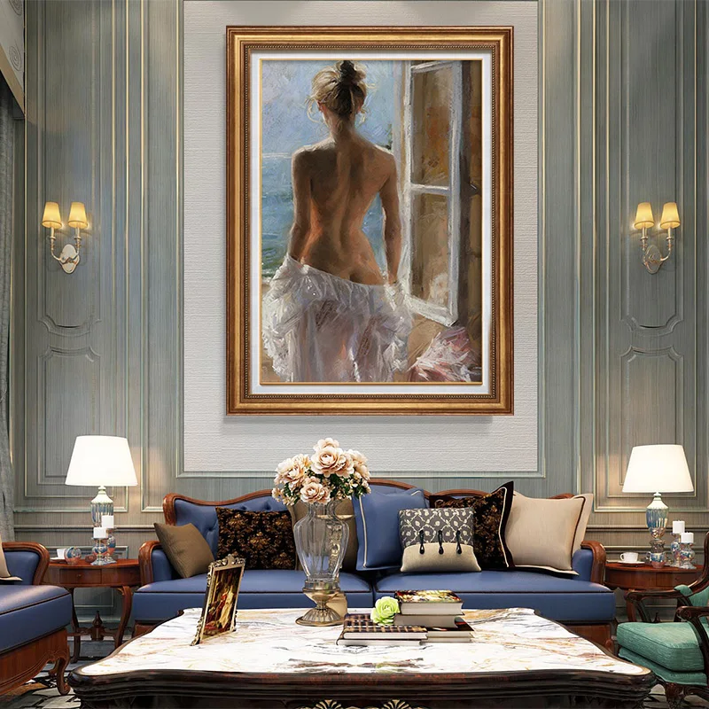 
Popular home decor young girl pictures sexy nude canvas oil painting 
