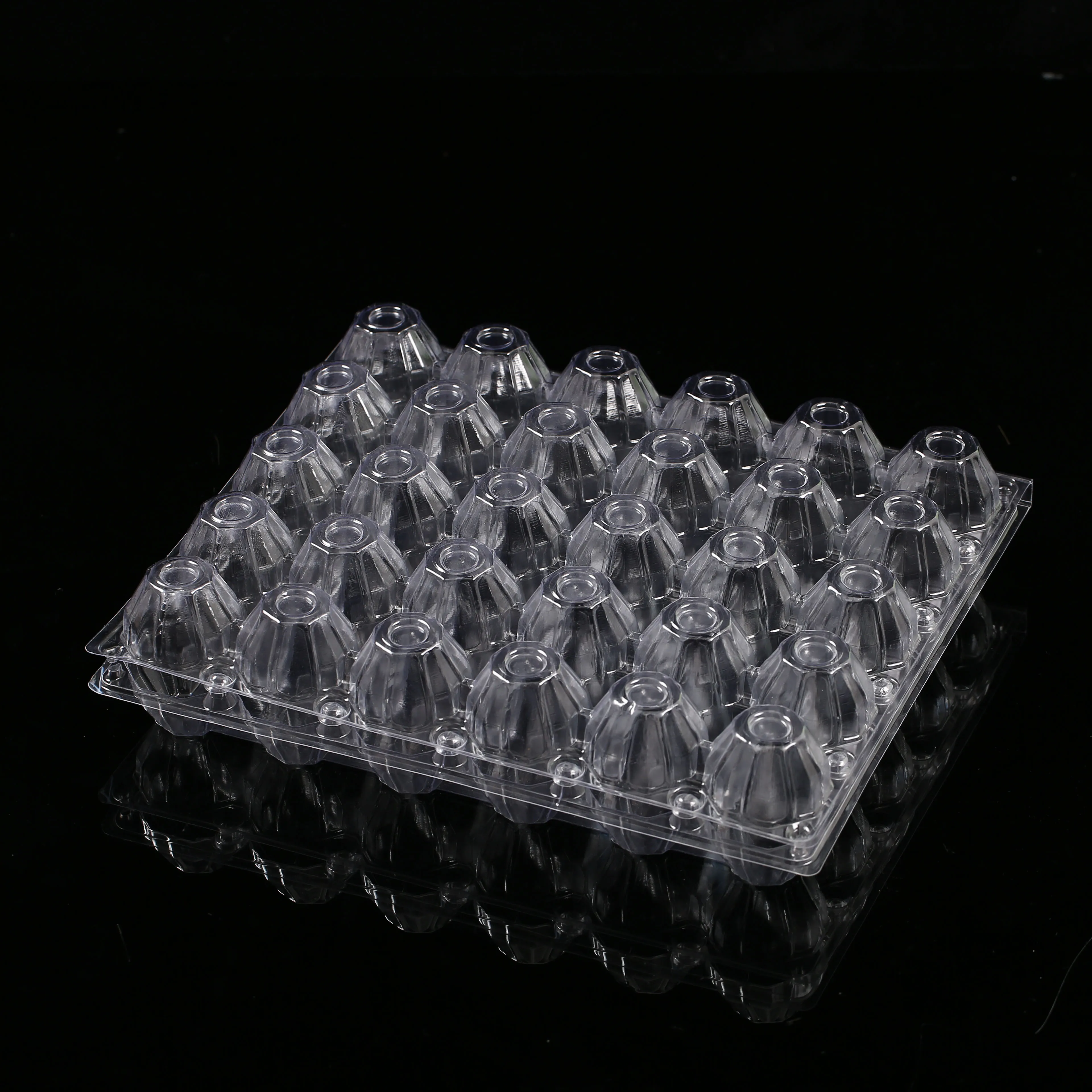 
China Wholesale Reusable 30 Holes Pvc Pet Transparent Rectangular Tray For Eggs 