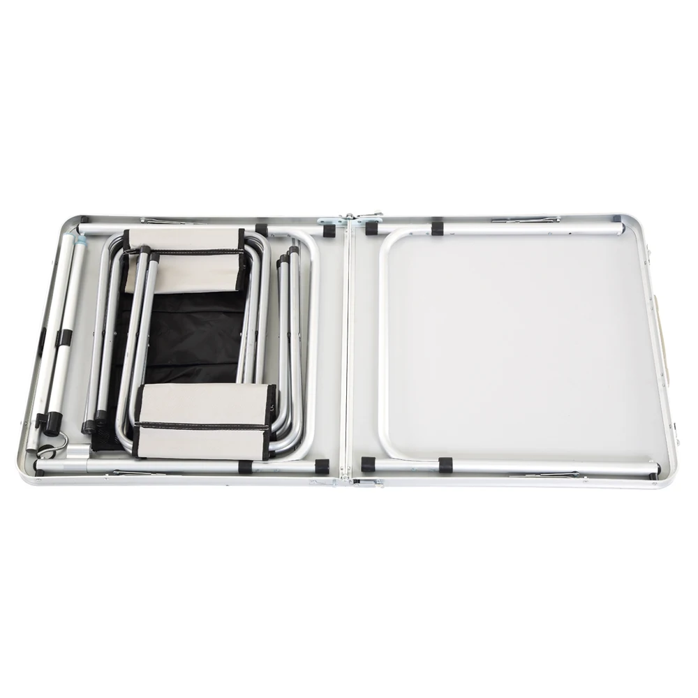 Outdoor camping picnic tables and chairs foldable and portable aluminum
