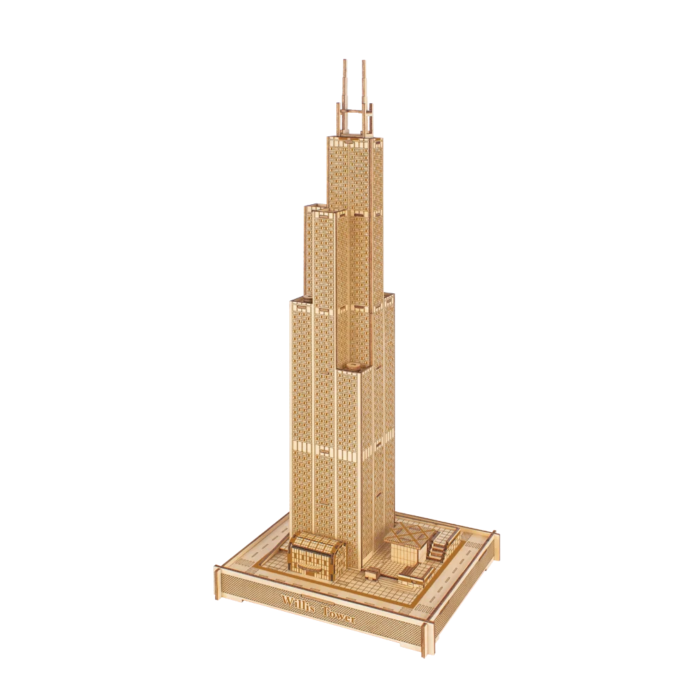 Funny House DIY Educational Wooden WILLIS TOWER Toys For Kids Playing/Training