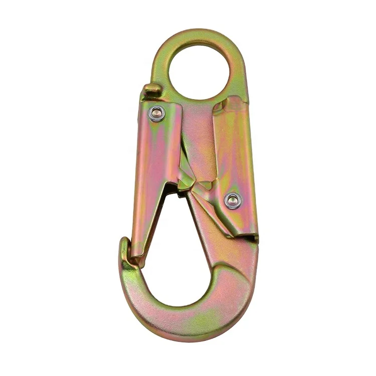 Custom high tensile 25kN double locking snap hook clip swivel Outdoor rock climbing swivel eye bolt snap hook