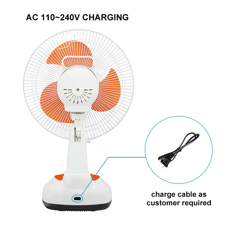 Hight Quality Home Desktop 14 Inch 16Inch Fans Dc Rechargeable 12Inch Solar Table Fan With Solar Panel And Bulb