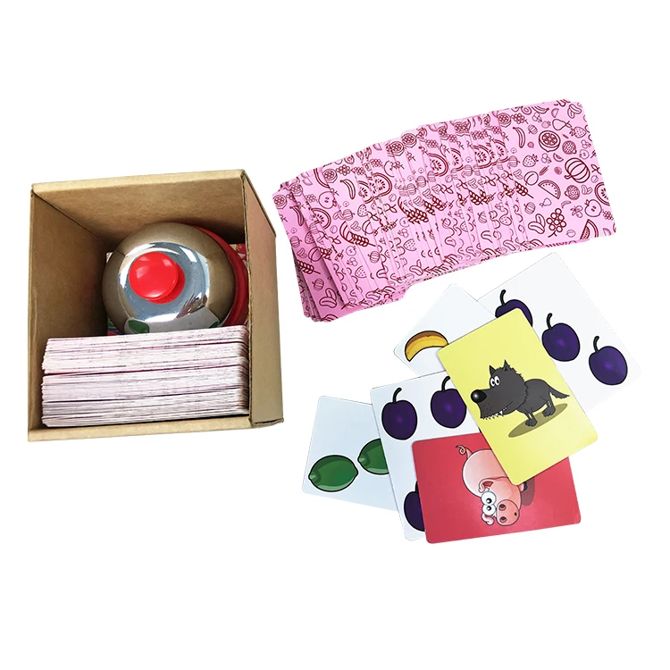 OEM factory hot sale custom printed kids playing card game speed action tabletop card game with cota bell