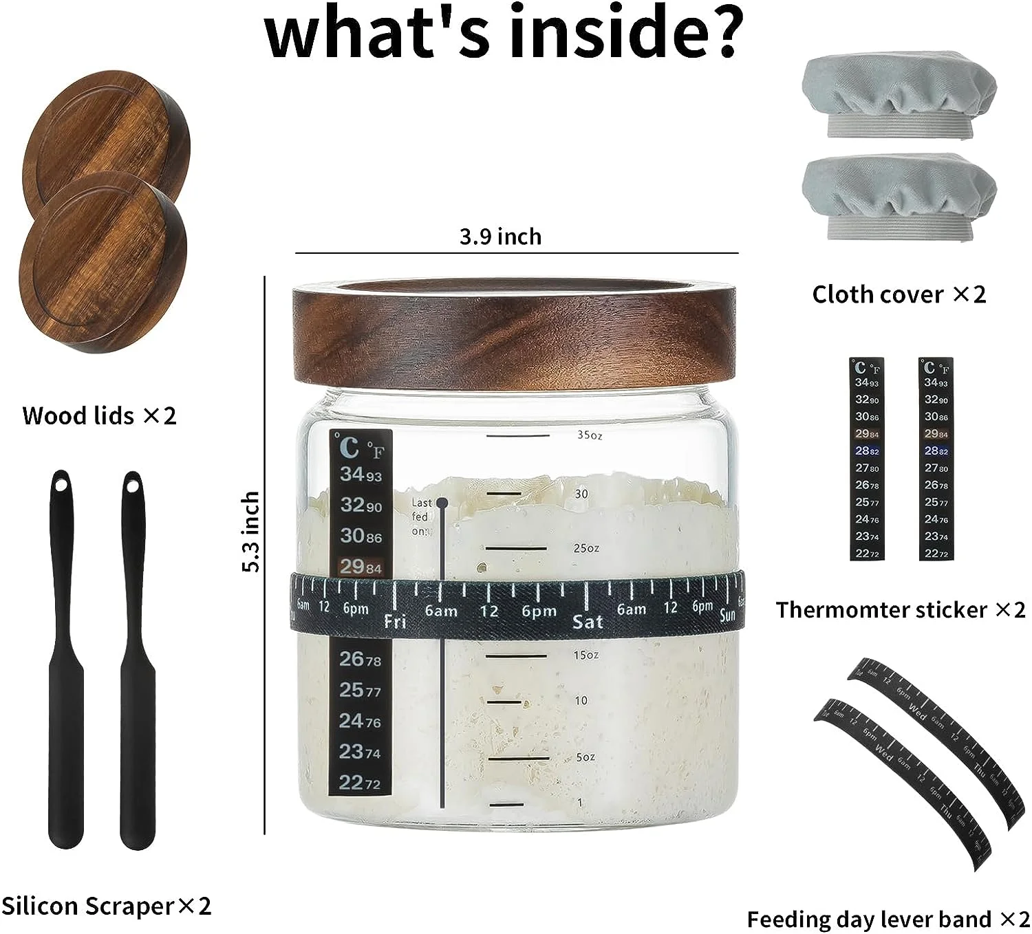 glass jar for sale conical fermenter Sourdough Starter Jar- Sourdough Starter kit for Bread Starter