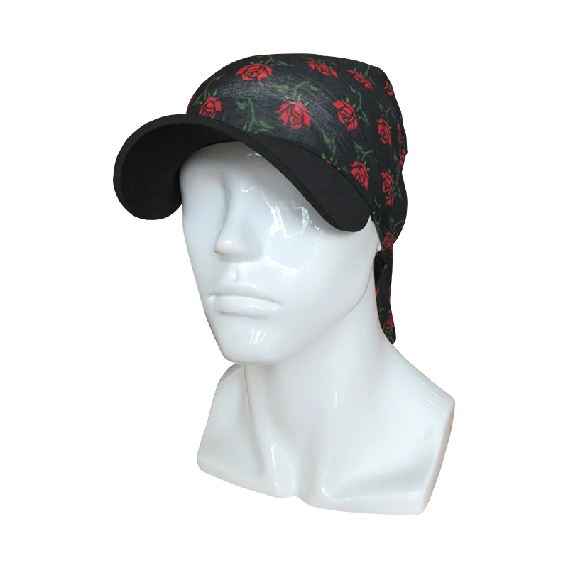 Red Rose Bandana UV Sun Visor Hat RPET Tube Magic Bandana