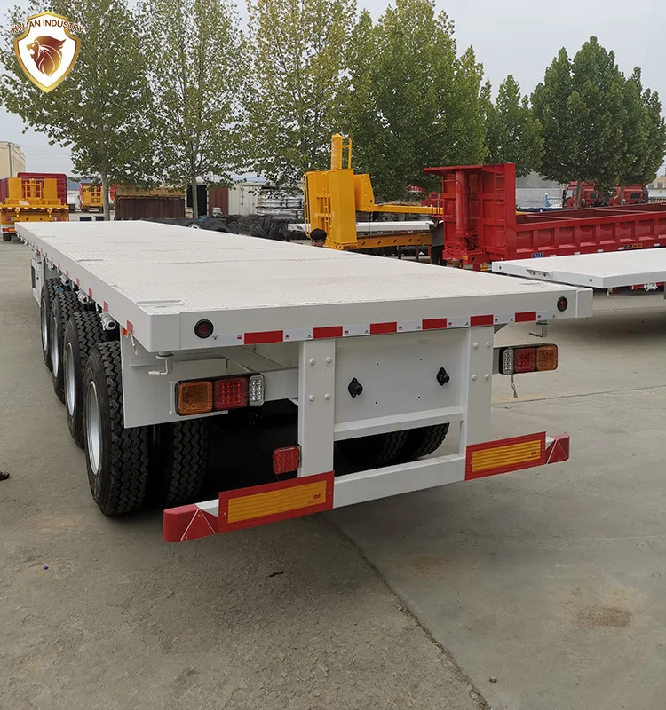 3 Axles 20ft 40 ft Shipping Container Flat Bed Flatbed Semi Truck Trailers Cheap Price For Sale