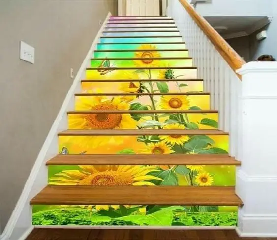 PVC Floor Sticker Scenery Designs Self Adhesive Home Decoration 3D Decorative Stair Sticker