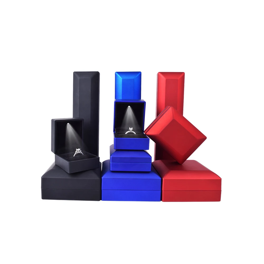 Hot sale Jewelry packaging box with LED Light for ring necklace bracelet Packing Fashion Jewelries Storage Case Gift Boxes