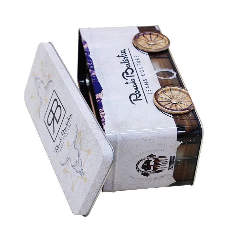 Fine-can rectangle bus shaped custom tin box for cake cookie chocolate packaging gift packaging tin can
