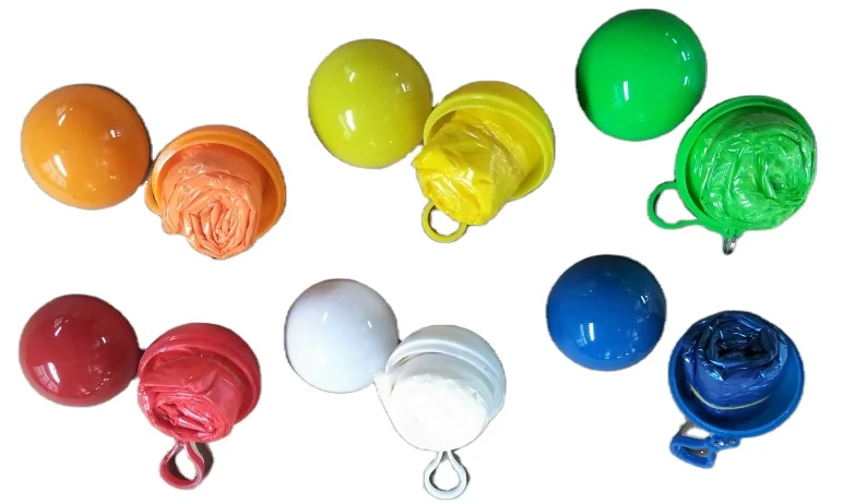 Outdoor travel adventure black poncho ball disposable rain gear fashion convenient colorful raincoat ball