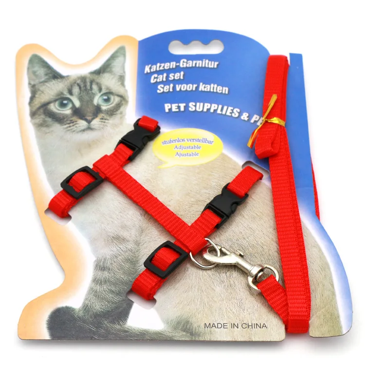 Red Leash Cat Customization Cat Harness Escape Proof Cat Harness and Leash Set