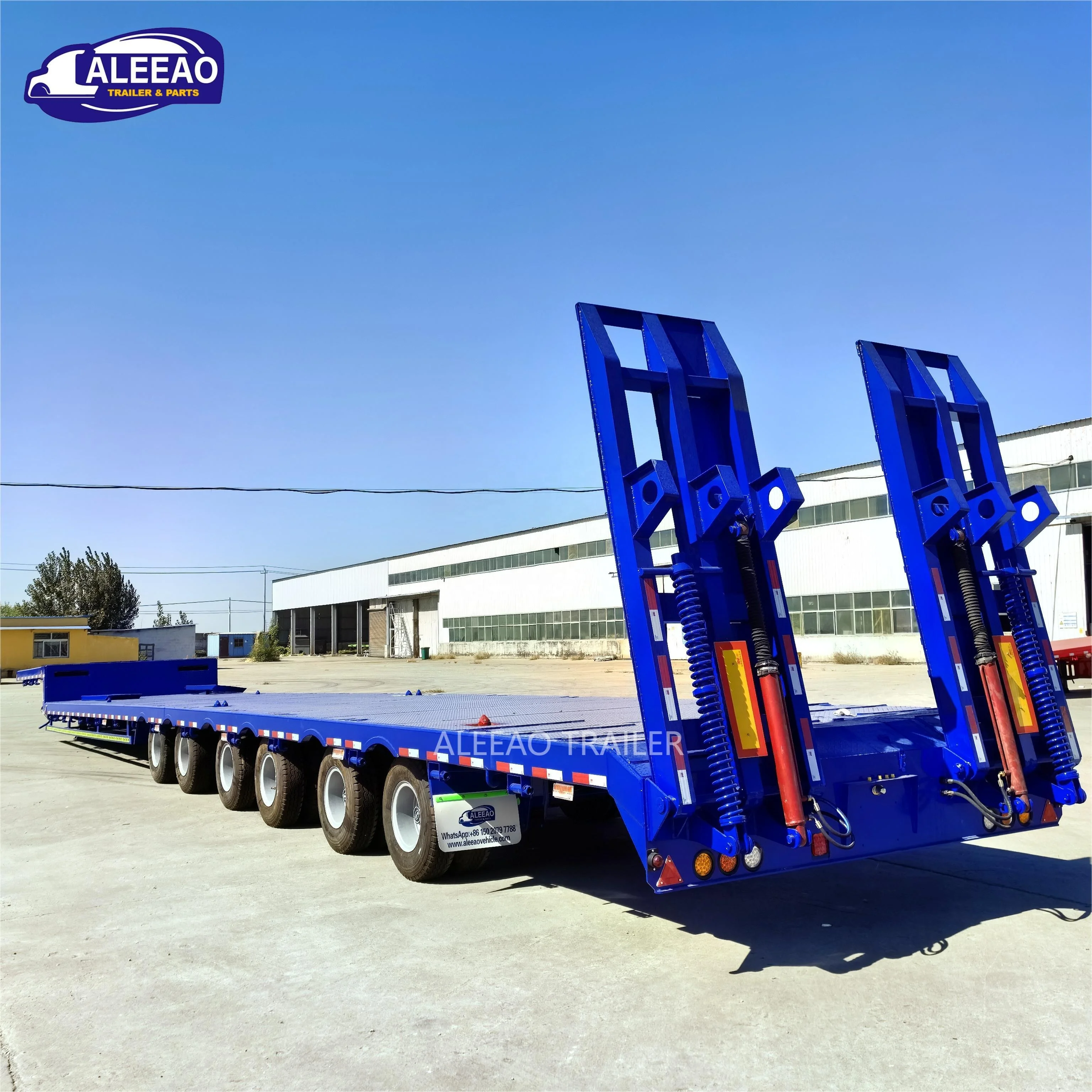 ALEEAO 6 Axle Lowbed Trailer 60 80 100 Ton Low Bed Lowboy Truck Semi Trailer for Kenya